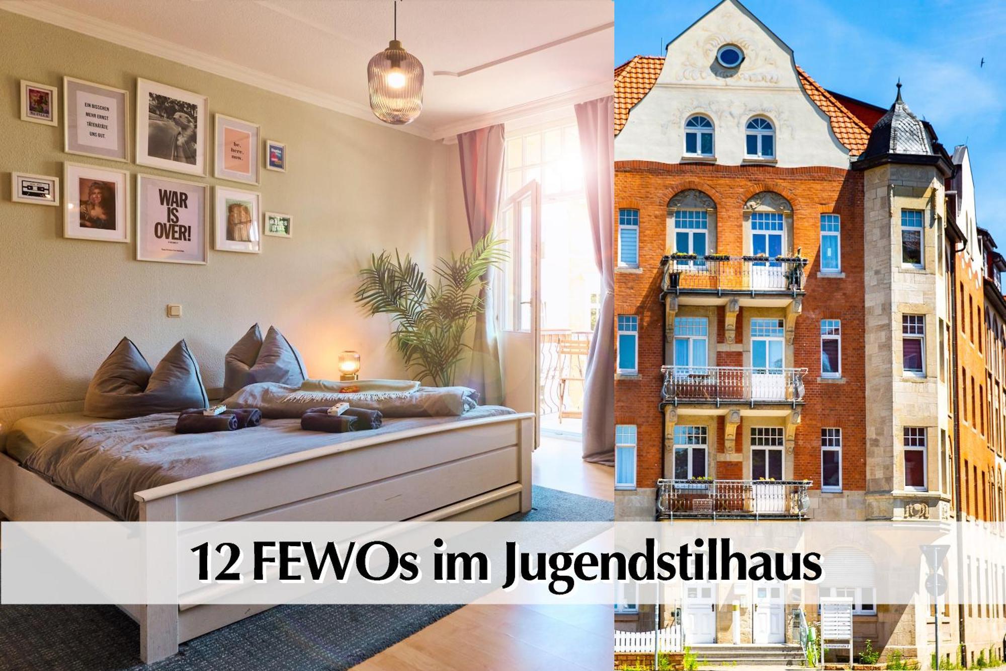 12 Fewos Im Jugendstilhaus Mit Aufzug, Terrasse, Kingsize-Bett, Smart-Tv, Etc Erfurt Eksteriør bilde